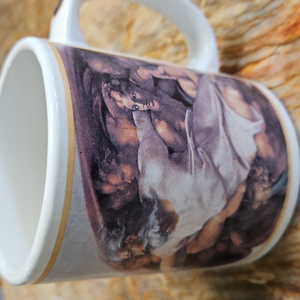 CAFE ARTS  Michel ANGELO Artistic Ceramic Mug with Renaissance Design